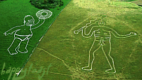 Homer Simpson and the Cerne Abbas Giant animated