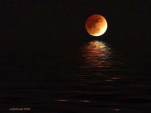 Eclipsed moon off Victoria