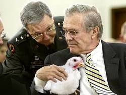 Rumsfeld and a chicken