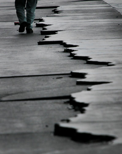 Yaizu Sidewalk, after the earthquake