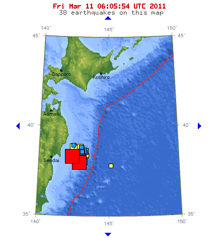 Japanese 7.9 Earthquake epicenter