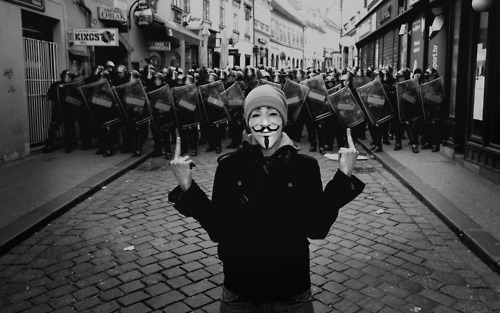 Anonymous vs the Police which is not exactly a new thing