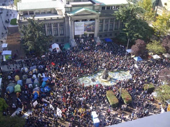 Occupy Vancouver from the roof of the Rosewood