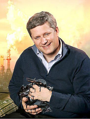 Prime Minister Stephen Harper Sez Welcome to Canada's beautiful tar sands