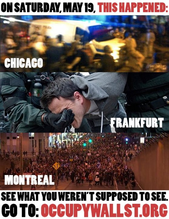 Chicago Frankfurt Montreal protests