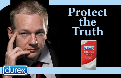 Julian Assange protect the truth condom line Julian Assange protect the truth condom line