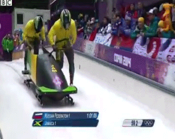 Jamaican Bobsled Team shoots the moon