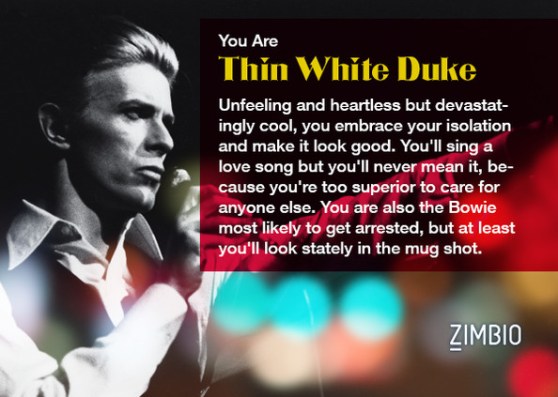 I am the Thin White Duke and you aren't